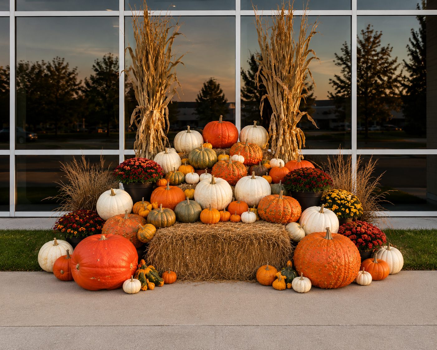 Harvest Home — Bertog porch pumpkin display