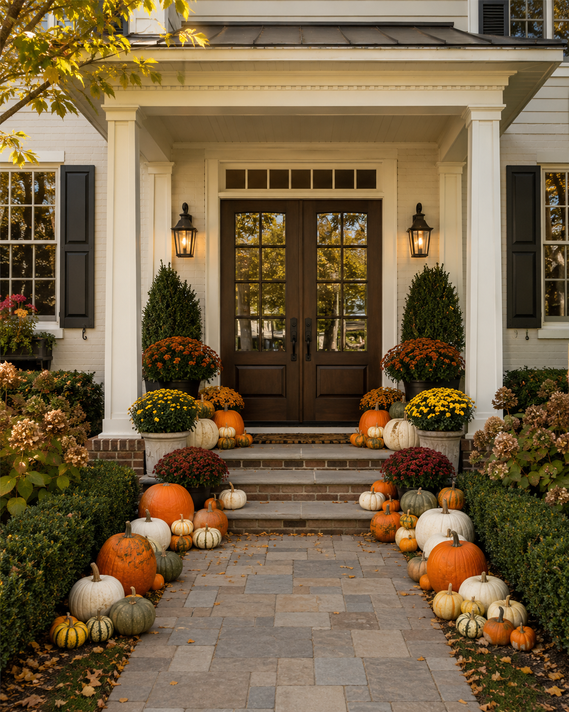 Porch Bliss — Bertog porch pumpkin display